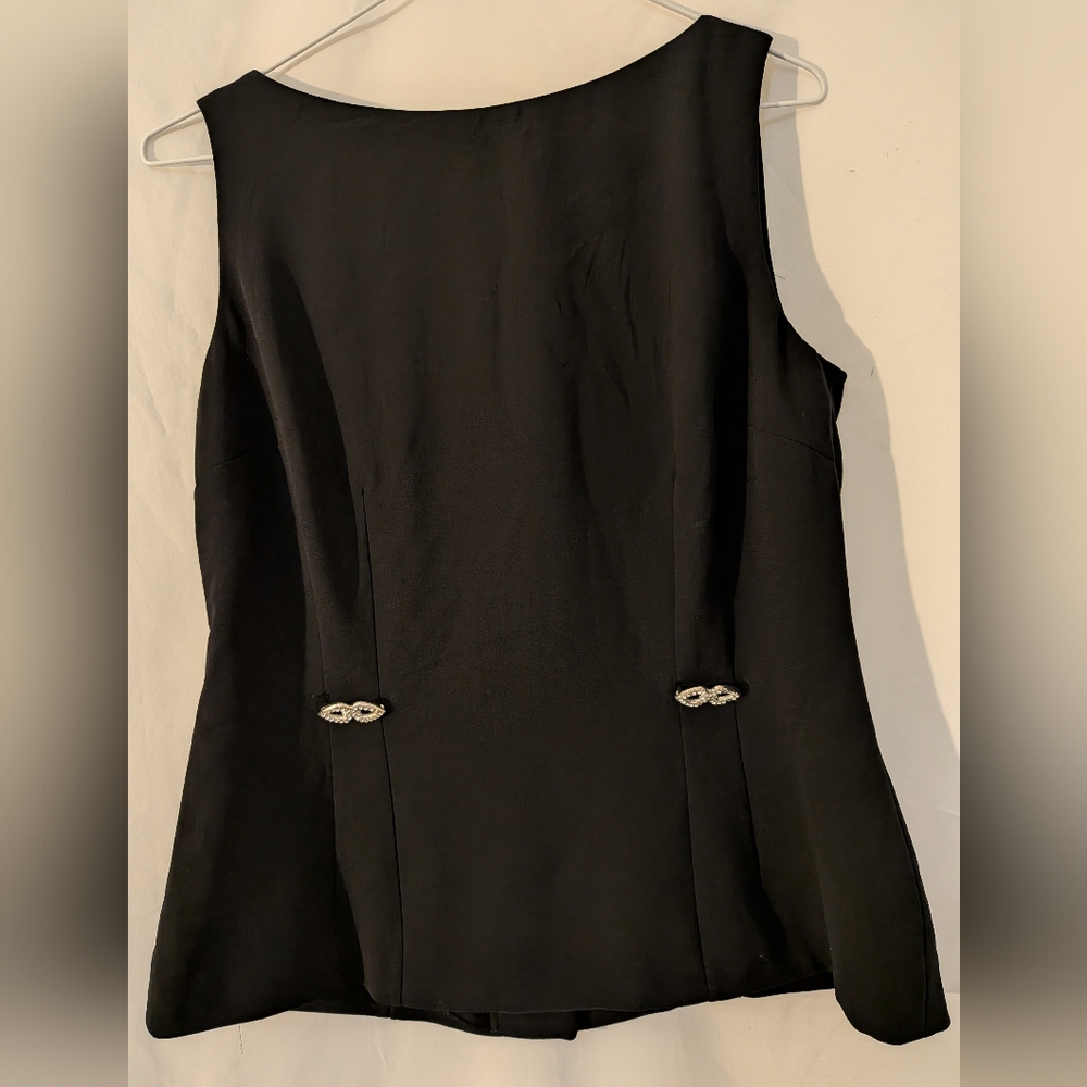 David Warren Elegant Vintage Black Sleeveless Top